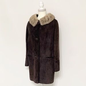 Begedor “Denise” Suede and Rabbit Fur Coat/Jacket - Size S/M